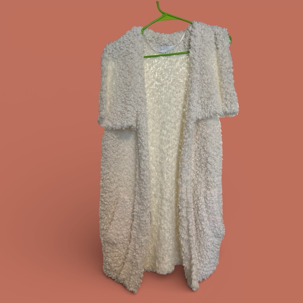 EUC XL New Directions Ivory Fleece Vest Cardigan